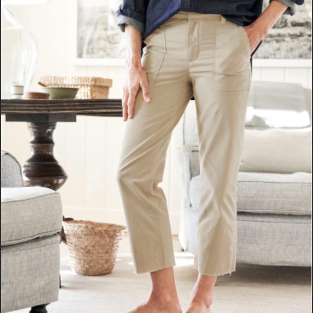 Frank & Eileen Cropped Ankle Pants in Beige